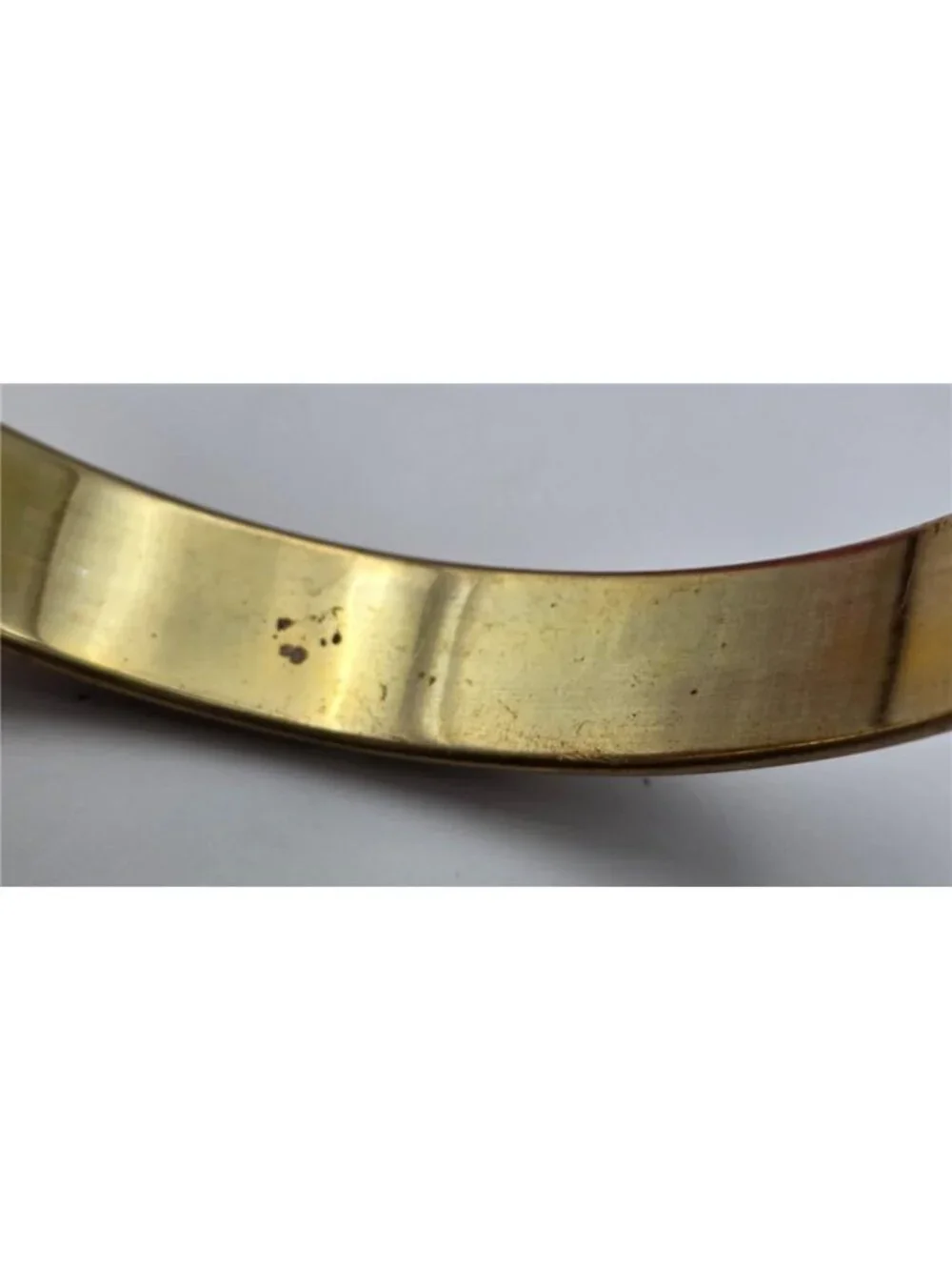 Vintage Gold Tone Black Cream Enamel Greek Key Bangle Bracelet 8 In Geometric